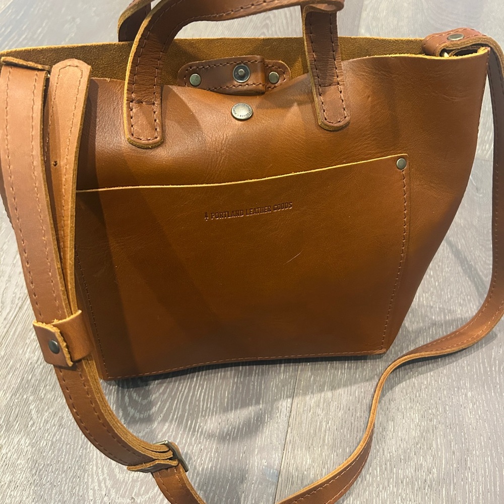Portland Leather Goods Tan Leather Shoulder Bag